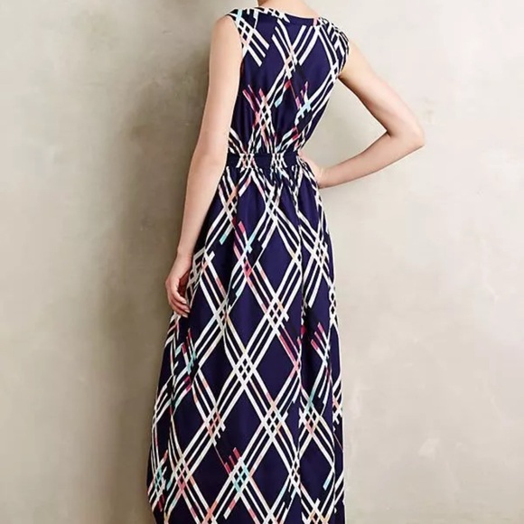 Anthropologie Blue and White Asymmetrical High-Low Sundress - Picture 2 of 12